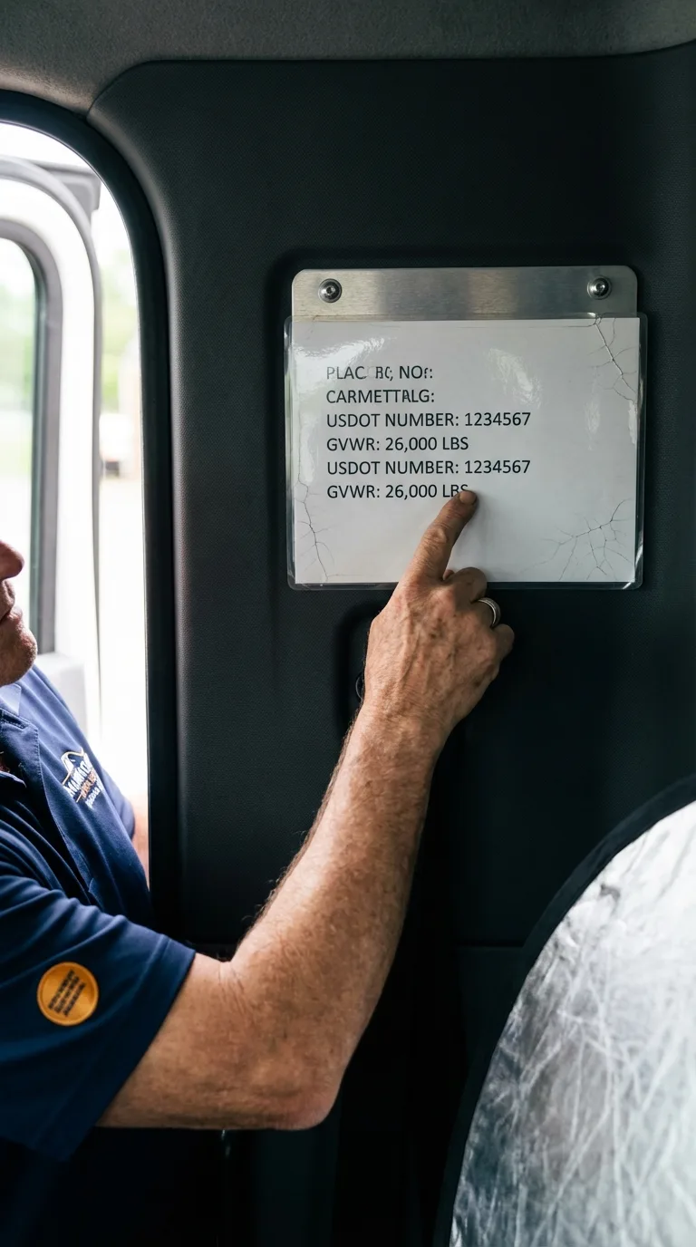 USDOT licensing placard verification in Vermilion